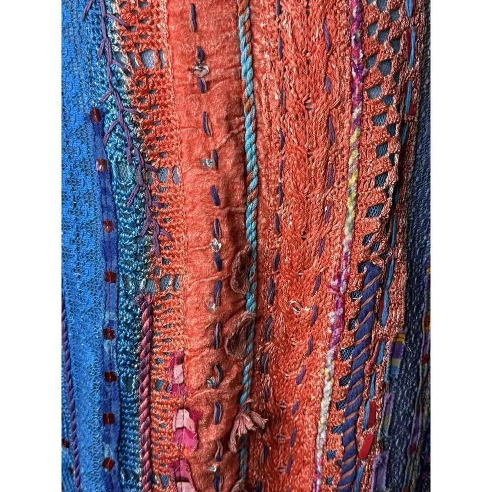 Sandy Starkman Vintage Mixed Media Art To Wear Embellished Multicolor Sweater S - Picture 6 of 12